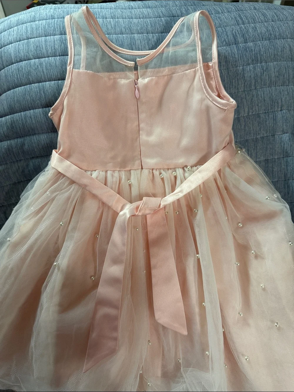 American Princess Pink Pearl-Embellished Tulle Formal Dress
